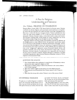 36~ Voltaire/ TREATISE ON TOLERATION A Plea for