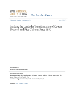 Breaking the Land: the Transformation of Cotton, Tobacco, and Rice