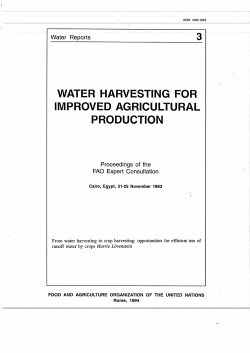 water harvesting for improved agricultural production