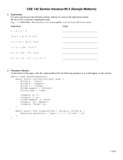 CSE 142 Section Handout #5.5 (Sample Midterm)
