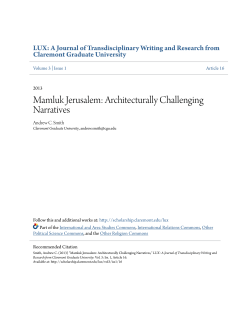 Mamluk Jerusalem - Scholarship @ Claremont