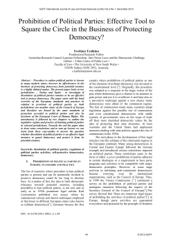 Prohibition of Political Parties: Effective Tool to Square the Circle in