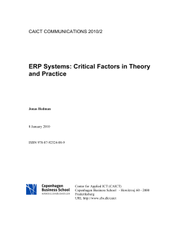 ERP Systems: Critical Factors in Theory and Practice