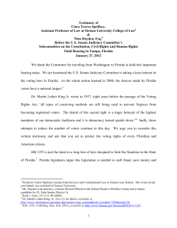 Testimony of Ciara Torres-Spelliscy, Assistant Professor of Law at
