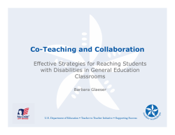 Co-Teaching and Collaboration