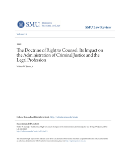 The Doctrine of Right to Counsel: Its Impact on the