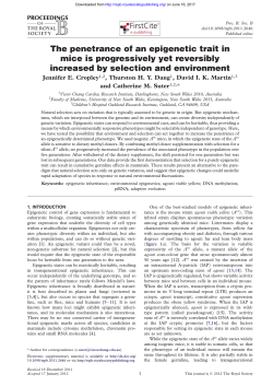 The penetrance of an epigenetic trait in mice
