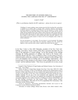 THE RHETORIC OF GENDER UPHEAVAL