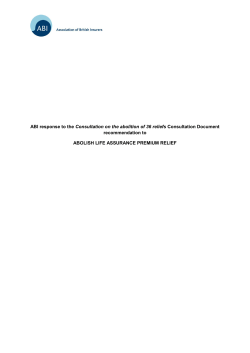 ABI response to the Consultation on the abolition of 36 reliefs