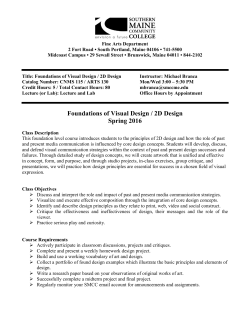 Foundations of Visual Design / 2D Design Spring 2016