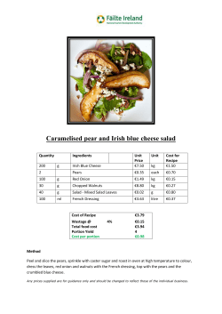 Caramelised pear and Irish blue cheese salad