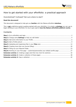 How to get started with your ePortfolio: a practical approach