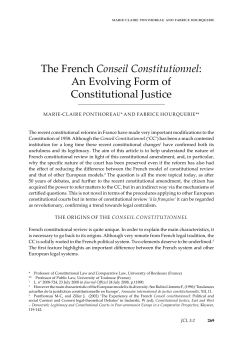 the French Conseil Constitutionnel: An evolving Form of