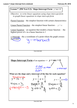 Lesson 7 slope intercept form.notebook