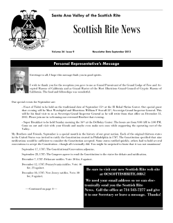 Scottish Rite News &ndash; September 2012