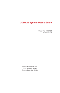 DOMAIN System User`s Guide