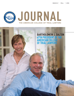 American College of Trial Lawyers Journal