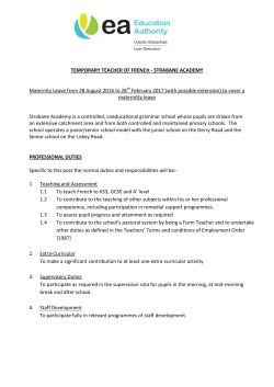 MATERNITY LEAVE - STRABANE ACADEMY