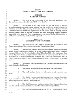 Bylaws of the Tennessee Republican Party