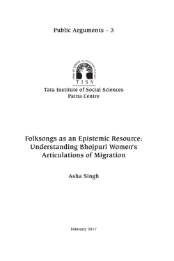 Folksongs as an Epistemic Resource - Tata Institute of Social Sciences