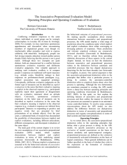 The associative-propositional evaluation model