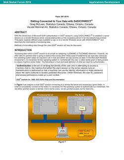Getting Connected to Your Data with SAS/CONNECT