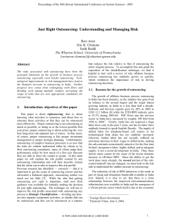 Just Right Outsourcing: Understanding and Managing Risk