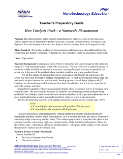 NNIN Nanotechnology Education How Catalysts Work&mdash;a
