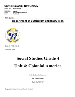 Social Studies Grade 4 Unit 4: Colonial America