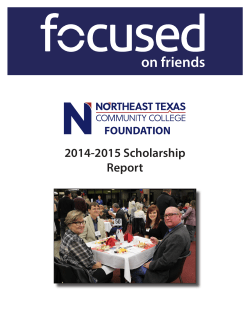 2015 Scholarship Report - Northeast Texas Community College