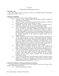 Chapter 160A Article 26 1 Article 26. Regional Public Transportation