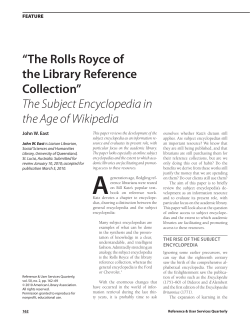 Subject Encyclopedias