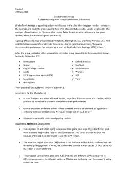 Grade Point Average discussion paper
