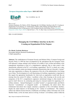 Managing the Civil-Military Interface in the EU
