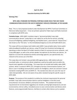 NFPA 1802 Exec Summary