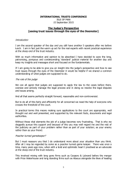 The Judge`s Perspective - Isle of Man Government