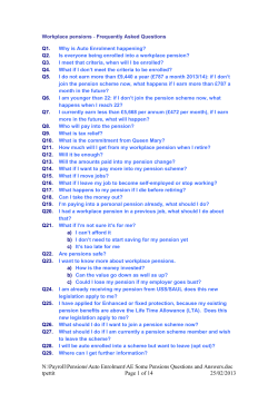 Some Pensions Questions and Answers (Auto Enrolment)
