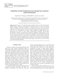 Exploration of tektite formation processes through water - Cin
