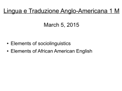 Lingua e Traduzione Anglo