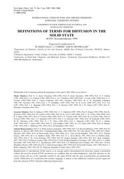 definitions of terms for diffusion in the solid state