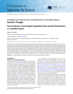 Has Sverdrup`s critical depth hypothesis been tested? Mixed layers