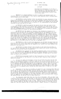 BY LAW NO. 188. CITY 0` NORI`H VANCOWER. to enable the