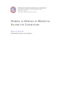 HORSES AS HEROES IN MEDIEVAL ISLAMICATE LITERATURE