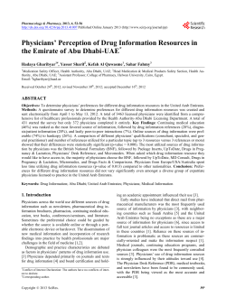 Physicians` Perception of Drug Information Resources in the Emirate