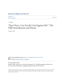 "Dear Diary--Can You Be Used Against Me?": The Fifth