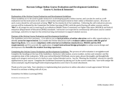 Harcum College Online Course Evaluation and Development