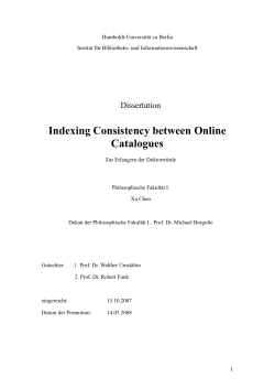 Indexing consistency between Online Catalogues