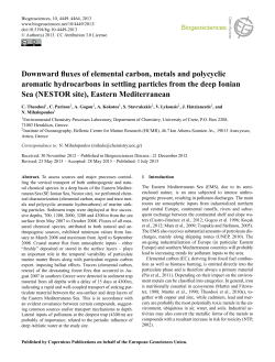 Downward fluxes of elemental carbon, metals and