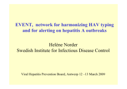 EVENT, a network for harmonization typing of HAV and for alerting
