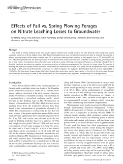 Effects of Fall vs. Spring Plowing Forages on Nitrate Leaching